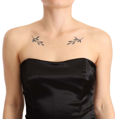 Dolce & Gabbana Schwarzes Seiden-Stretch-Etuikleid im Meerjungfrauen-Look