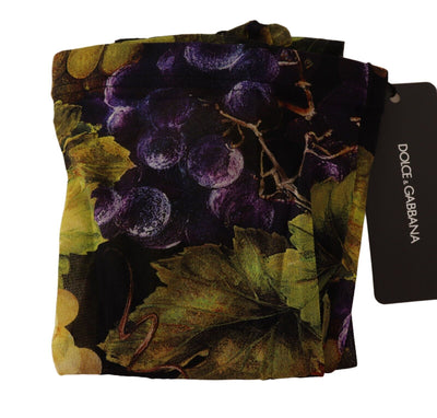 Dolce & Gabbana Schwarze Weintrauben Print Strümpfe Strumpfhosen
