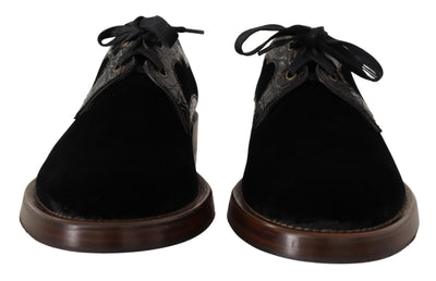 Dolce & Gabbana Exotische Lederschuhe aus schwarzem Samt