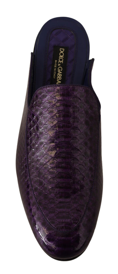 Dolce & Gabbana Lila Exotische Leder Flats Pantoletten Schuhe