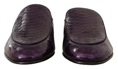 Dolce & Gabbana Lila Exotische Leder Flats Pantoletten Schuhe