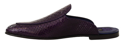 Dolce & Gabbana Lila Exotische Leder Flats Pantoletten Schuhe