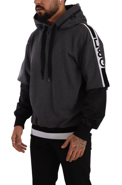 Dolce & Gabbana Grau Schwarz Baumwolle mit Kapuze #DGMILLENNIALS Pullover
