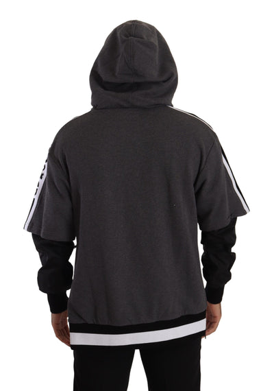 Dolce & Gabbana Grau Schwarz Baumwolle mit Kapuze #DGMILLENNIALS Pullover