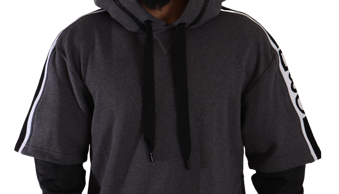 Dolce & Gabbana Grau Schwarz Baumwolle mit Kapuze #DGMILLENNIALS Pullover