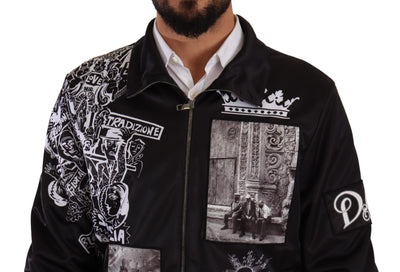 Dolce & Gabbana Superstizione Pullover mit schwarzem Logo-Reißverschluss