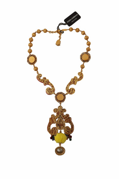 Dolce & Gabbana Goldmessing Carretto Sizilien Statement Kristallkette Halskette