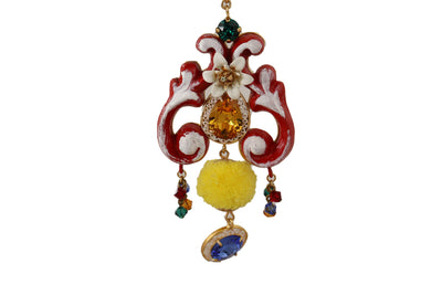 Dolce & Gabbana Goldmessing Carretto Sizilien Statement Kristallkette Halskette