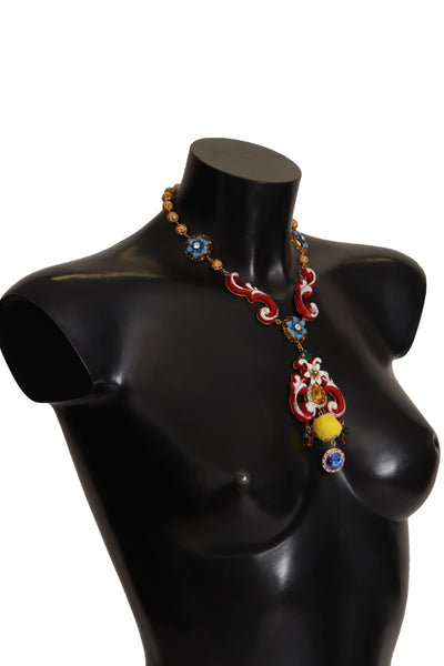 Dolce & Gabbana Goldmessing Carretto Sizilien Statement Kristallkette Halskette