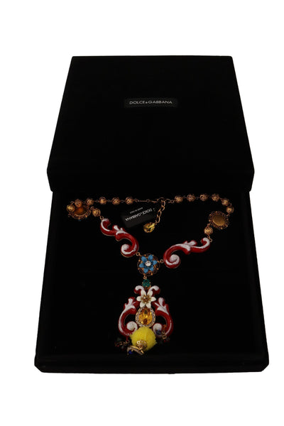 Dolce & Gabbana Goldmessing Carretto Sizilien Statement Kristallkette Halskette