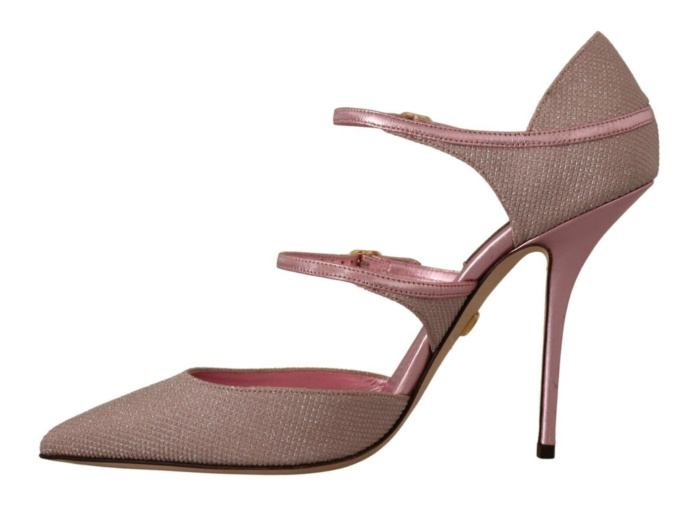 Dolce & Gabbana Rosa glitzernde Riemchensandalen Mary Jane Schuhe