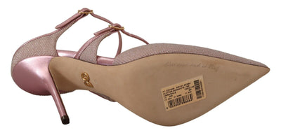 Dolce & Gabbana Rosa glitzernde Riemchensandalen Mary Jane Schuhe
