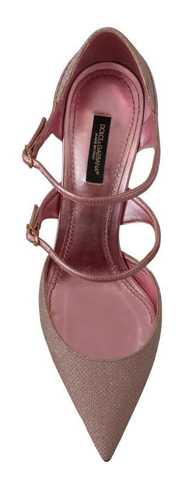 Dolce & Gabbana Rosa glitzernde Riemchensandalen Mary Jane Schuhe