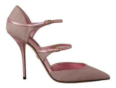 Dolce & Gabbana Rosa glitzernde Riemchensandalen Mary Jane Schuhe