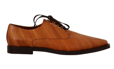 Dolce & Gabbana Braune Aalleder Schnürschuhe Formal