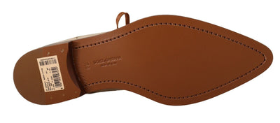 Dolce & Gabbana Weiße Aalleder Schnürschuhe Formelle Flats Schuhe
