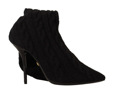 Dolce & Gabbana Schwarze Stretch-Socken Kniestrümpfe Schuhe