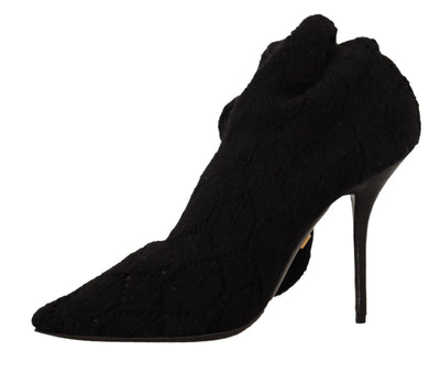 Dolce & Gabbana Schwarze Stretch-Socken Kniestrümpfe Schuhe