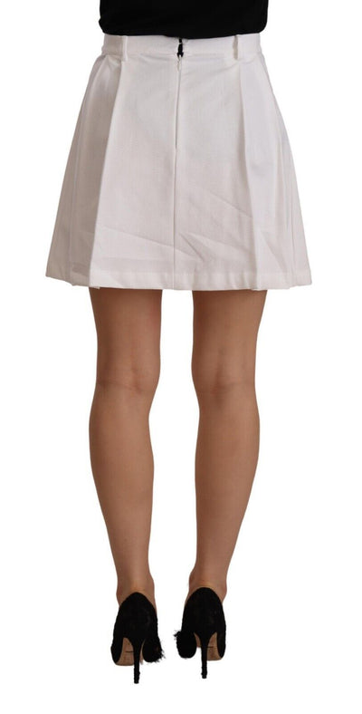 Ermanno Scervino Weißer A-Linien-Minirock mit hoher Taille aus Baumwolle