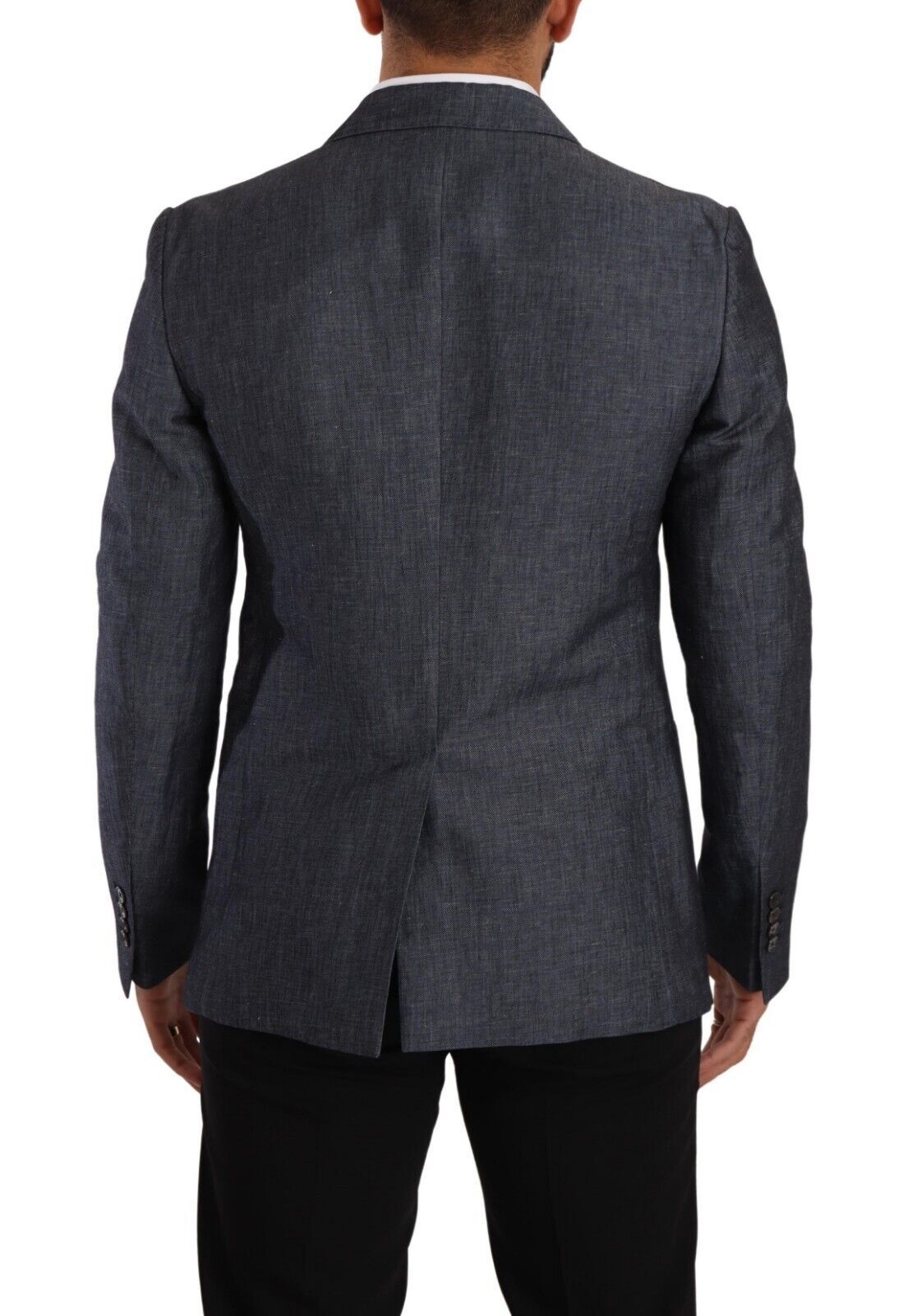 Dolce & Gabbana Blaue Leinen-Baumwoll-Jacke TAORMINA Blazer