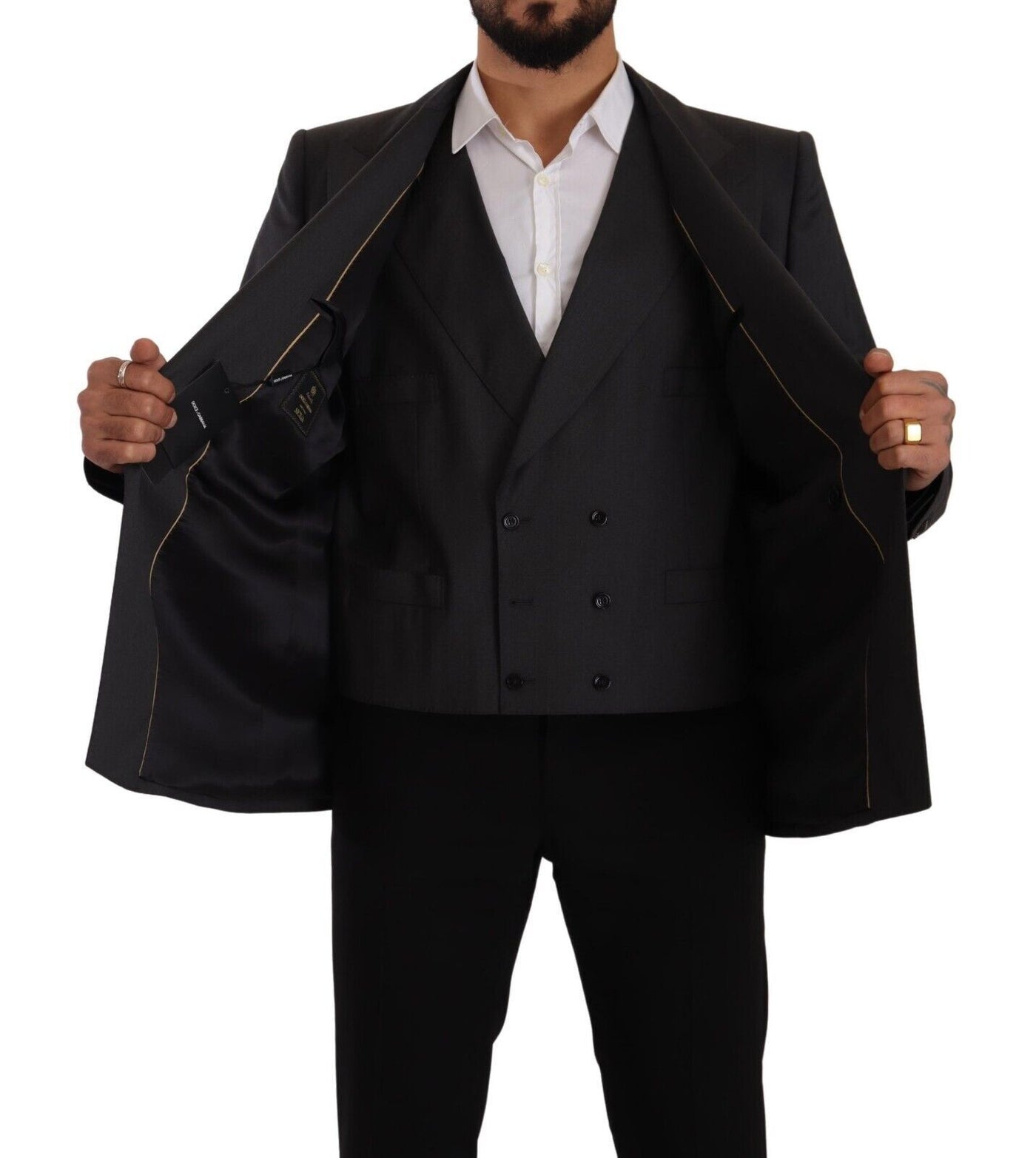 Dolce & Gabbana Grauer zweireihiger SICILIA-Blazer (2 Teile)