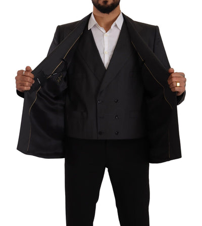 Dolce & Gabbana Grauer zweireihiger SICILIA-Blazer (2 Teile)