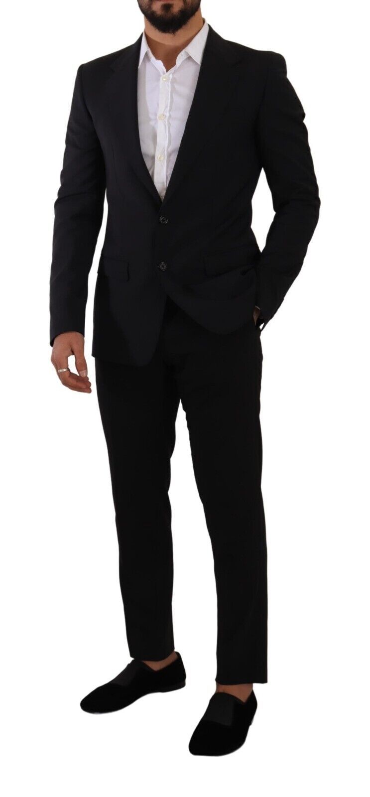 Dolce & Gabbana Schwarzer Slim Fit Weste mit 2 Knöpfen MARTINI Blazer