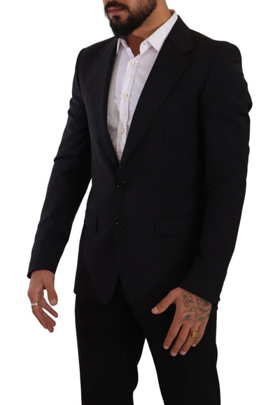 Dolce & Gabbana Schwarzer Slim Fit Weste mit 2 Knöpfen MARTINI Blazer