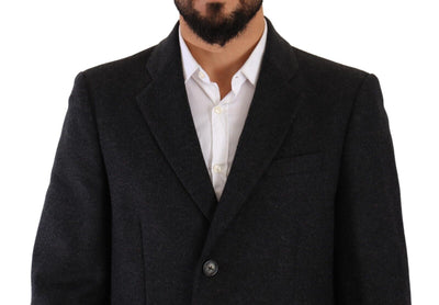 Dolce & Gabbana Dunkelgrau Wolle über Trenchcoat Männer Jacke