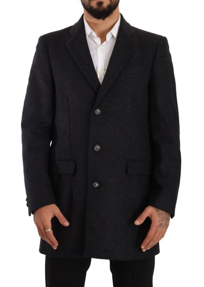 Dolce & Gabbana Dunkelgrau Wolle über Trenchcoat Männer Jacke