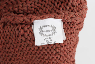 PINK MEMORIES Roter ärmelloser Strickpullover aus einer Baumwollmischung
