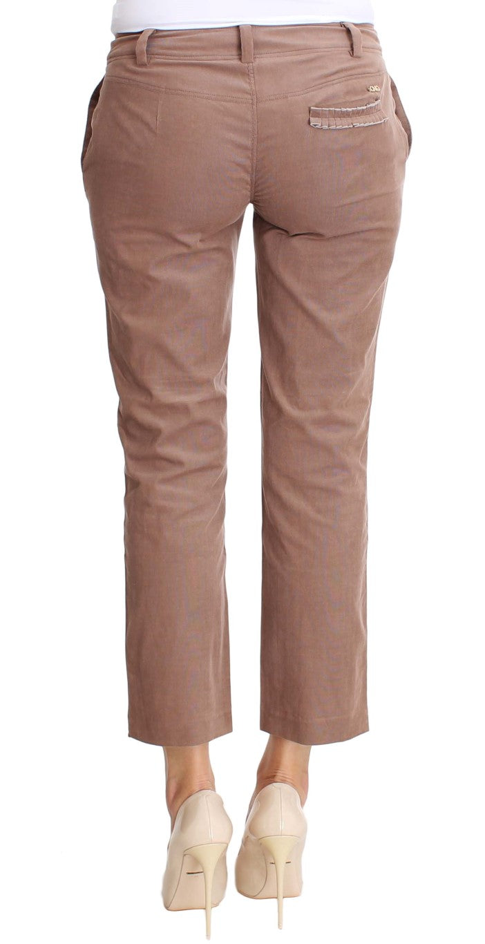 Costume National Braune Cropped-Corduroys-Hose