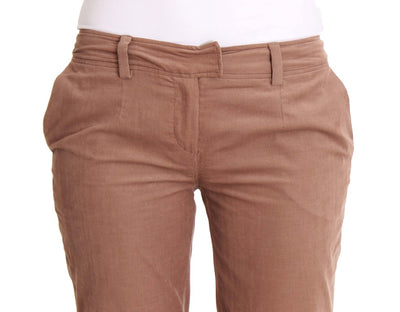 Costume National Braune Cropped-Corduroys-Hose
