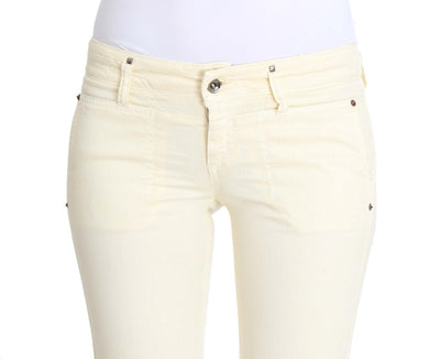 Costume National Weiße Baumwoll-Stretch-Schlagjeans