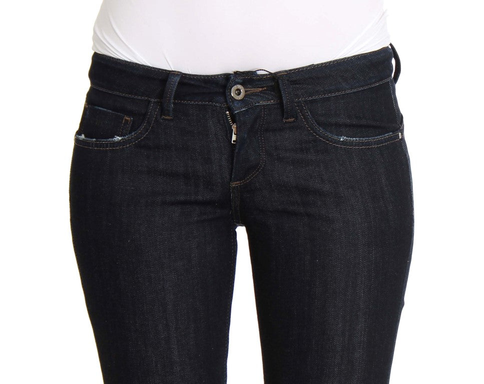 Costume National Blaue Cotton Stretch Slim Fit Jeans