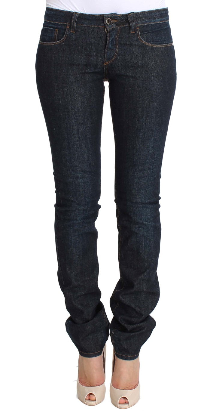 Costume National Blaue Cotton Stretch Slim Fit Jeans
