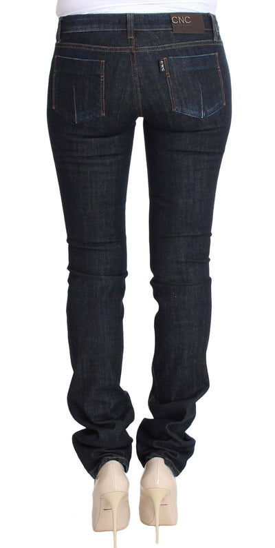 Costume National Blaue Cotton Stretch Slim Fit Jeans