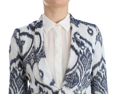 Christian Pellizzari Blau Weiß Blazer Anzug Jacke