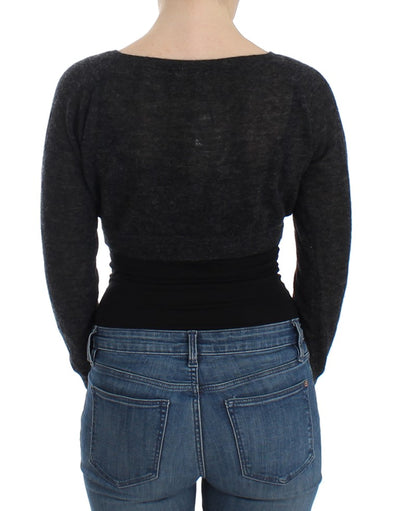 Ermanno Scervino Grauer Strickpullover aus Wolle