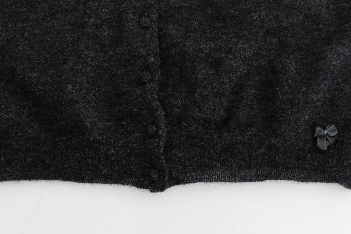 Ermanno Scervino Grauer Strickpullover aus Wolle