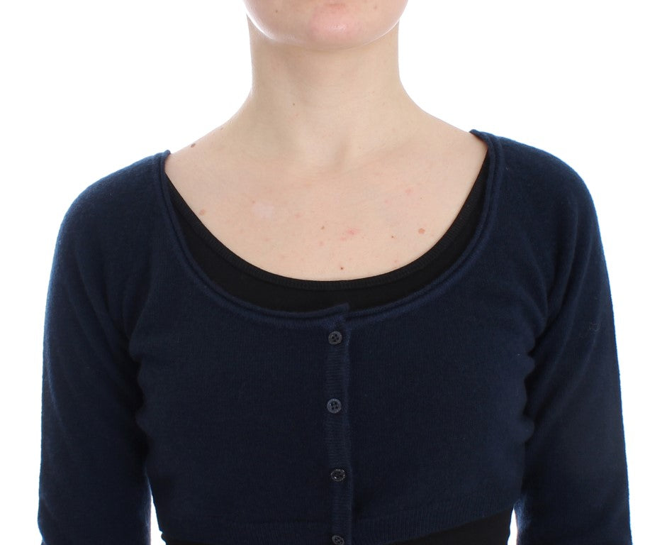 Ermanno Scervino Blauer Kaschmir-Kardigan-Pullover