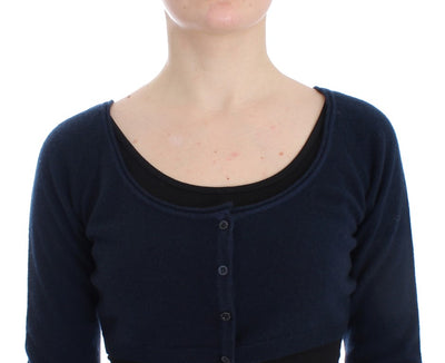 Ermanno Scervino Blauer Kaschmir-Kardigan-Pullover