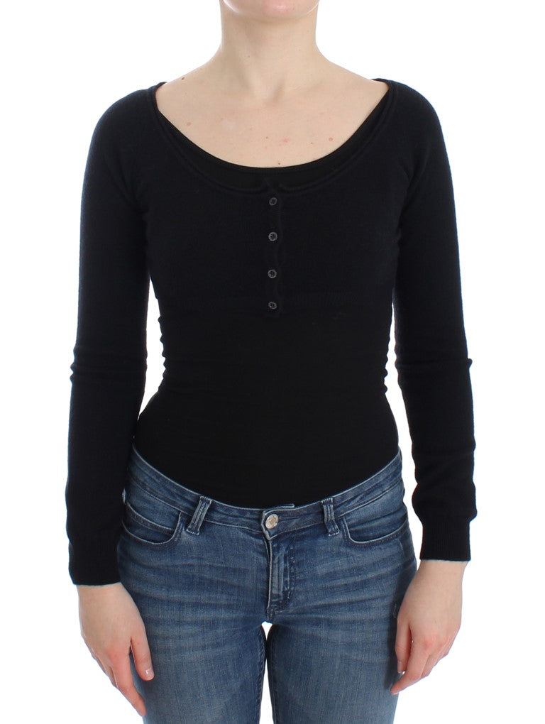 Ermanno Scervino Schwarzer Kaschmir-Strickpullover