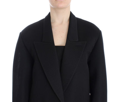KAALE SUKTAE Schwarzer Mantel Trench Long Draped Jacket Blazer