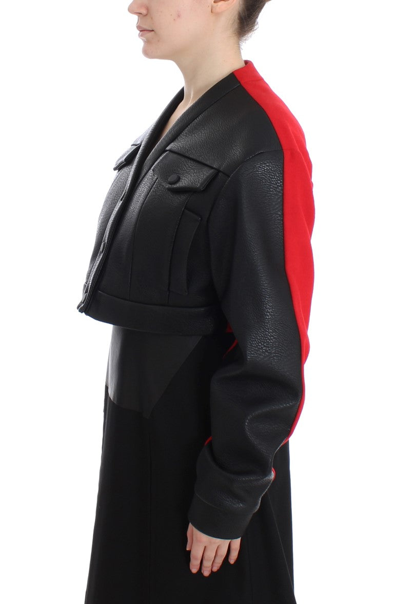 KAALE SUKTAE Schwarzer Kurzer Kurzmantel Bomberjacke