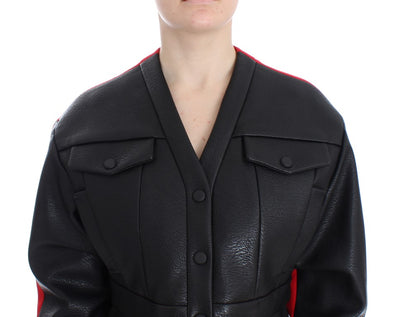 KAALE SUKTAE Schwarzer Kurzer Kurzmantel Bomberjacke