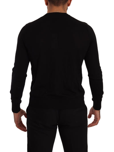 Dolce & Gabbana Schwarzer Kaschmir-Strickpullover mit Knopfleiste