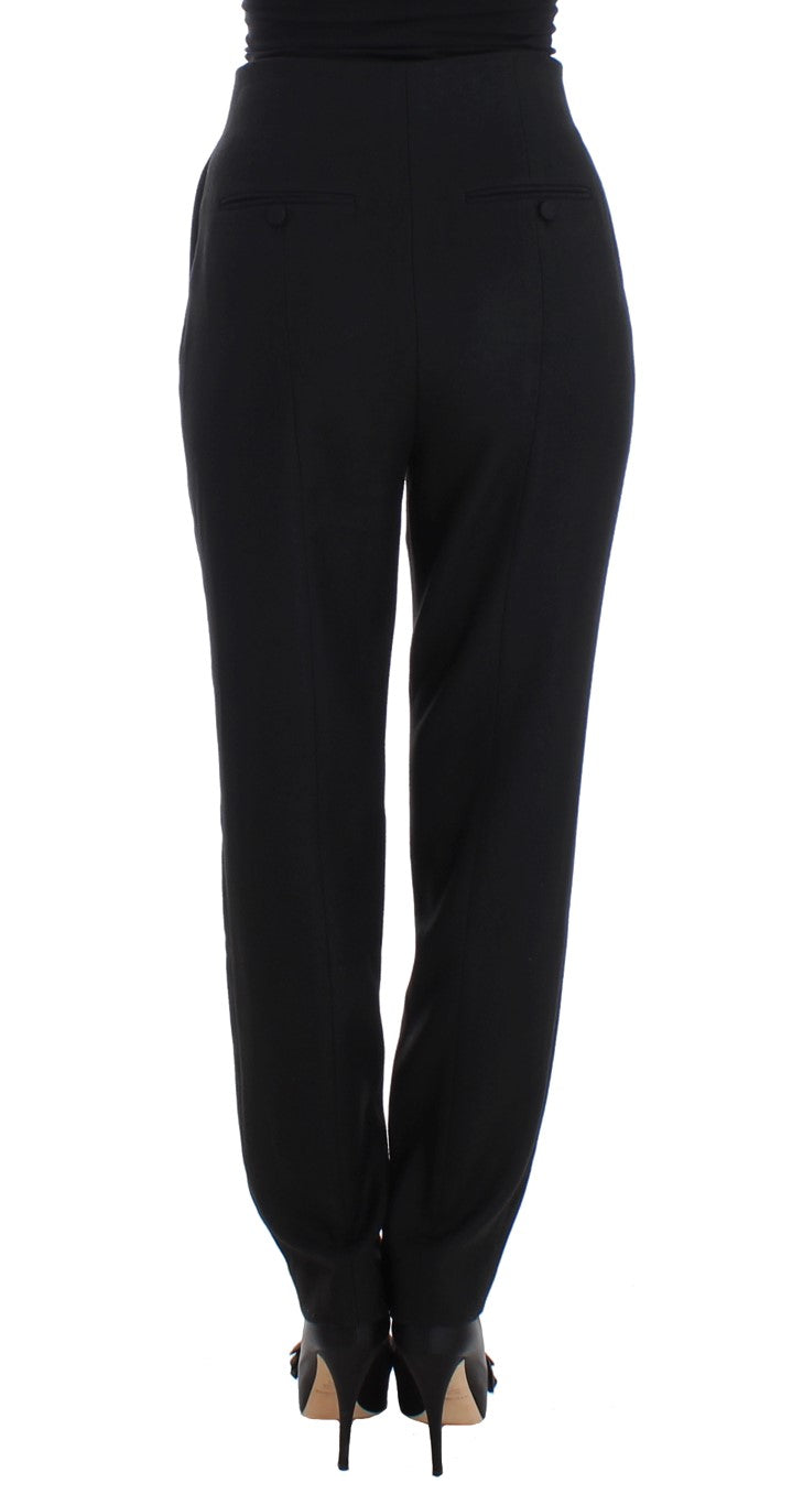 KAALE SUKTAE Schwarze High Waist Straight Slim Dress Hose