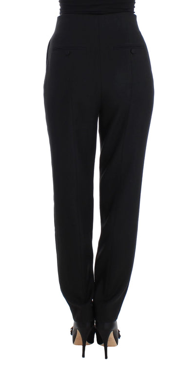 KAALE SUKTAE Schwarze High Waist Straight Slim Dress Hose