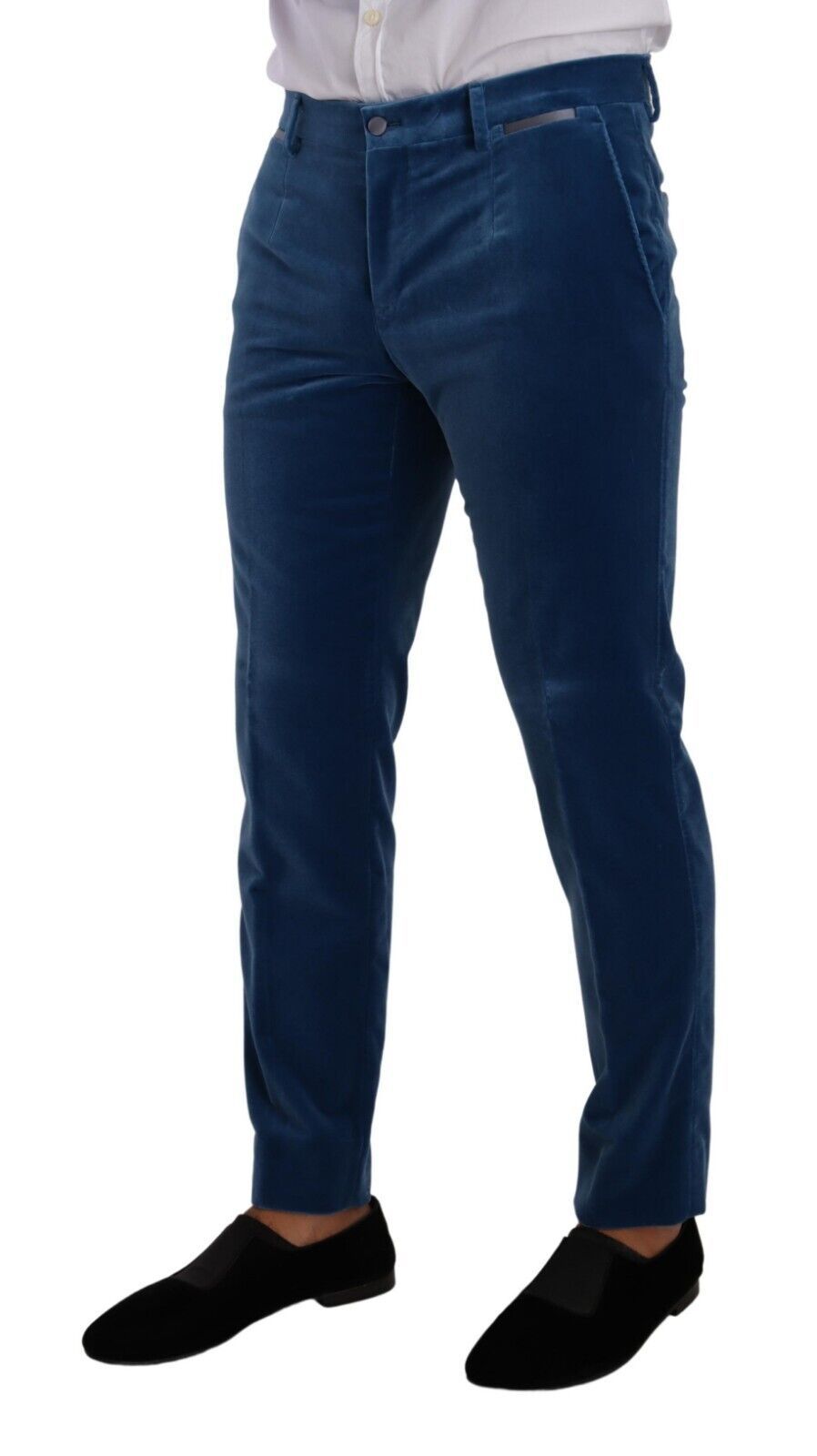 Dolce & Gabbana Blauer SICILIA Samt Slim Fit 2 Stück Anzug